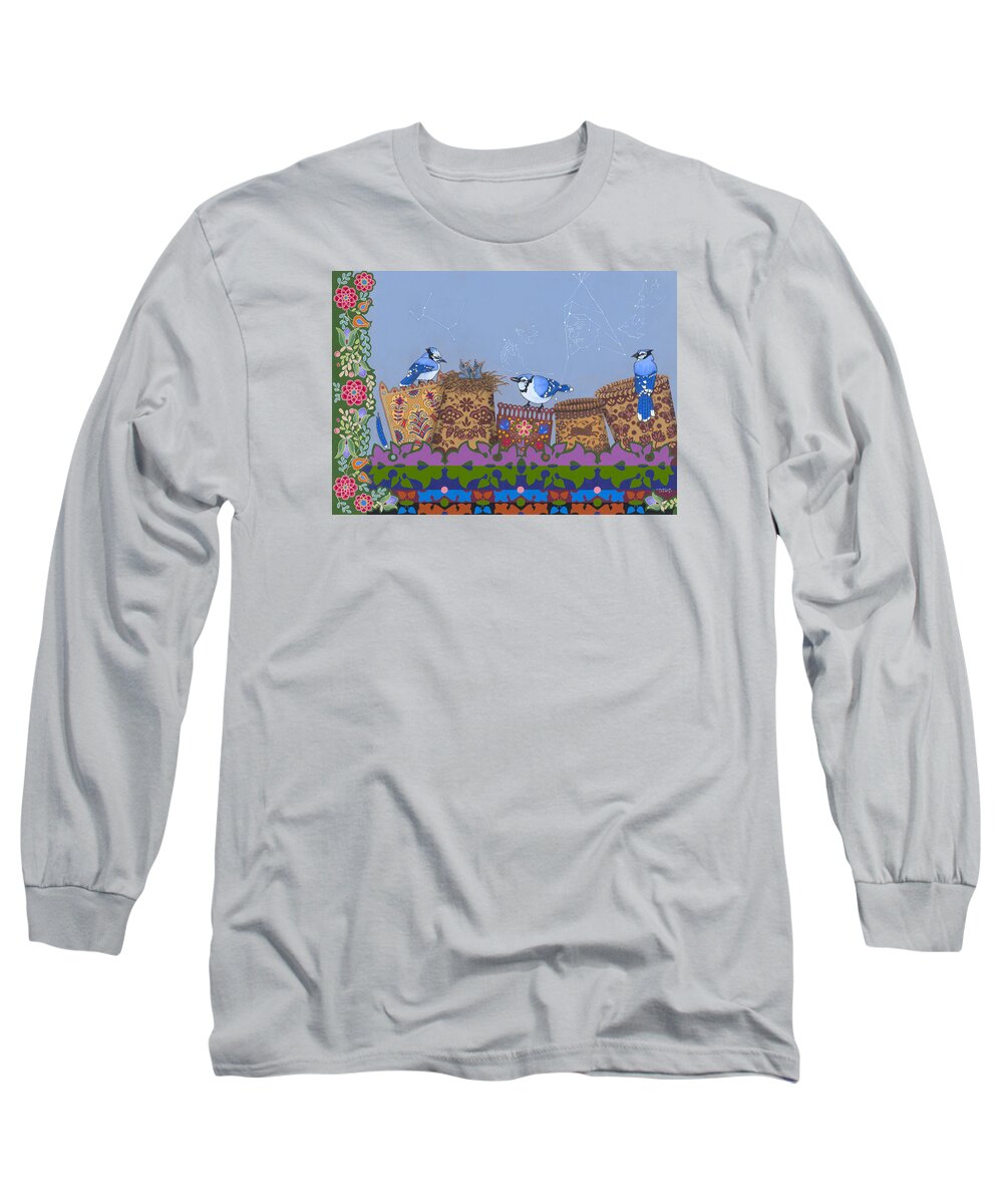 America Long Sleeve T-Shirt featuring the painting Keeper of Songs by Chholing Taha