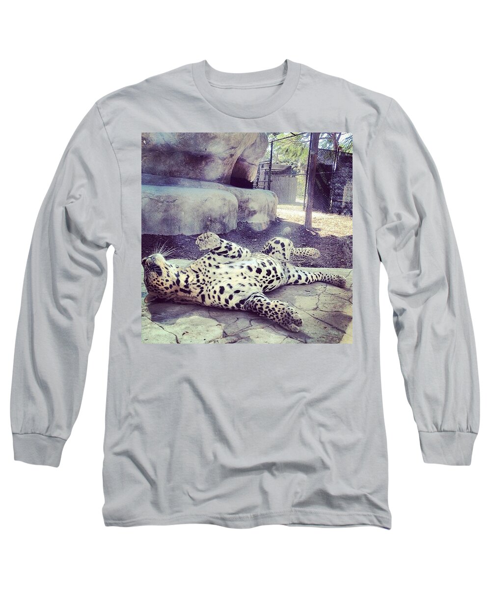 Leopard Long Sleeve T-Shirt featuring the photograph Kitty! #leopard by Katie Cupcakes