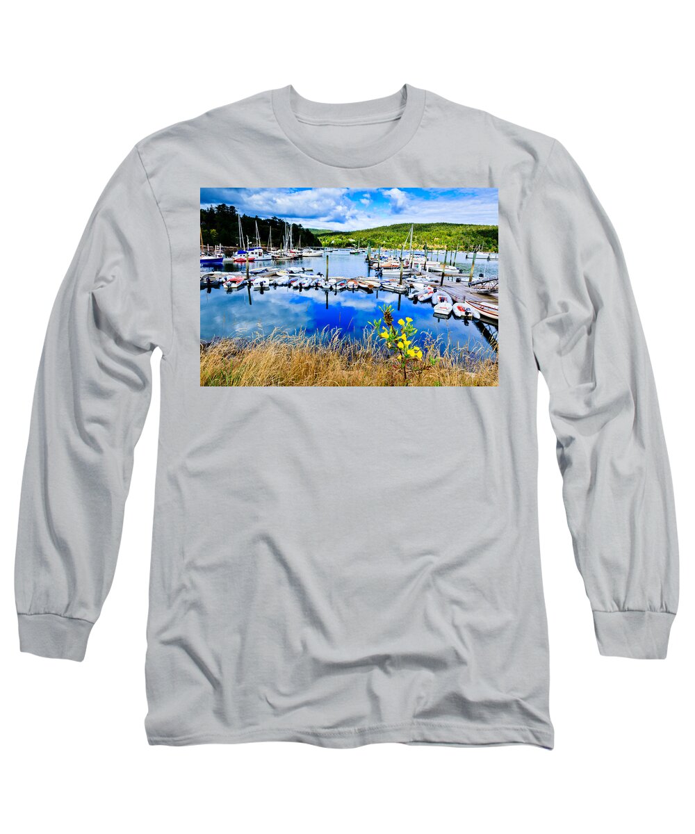 Maine Long Sleeve T-Shirt featuring the photograph Maine Harbor by Ben Graham