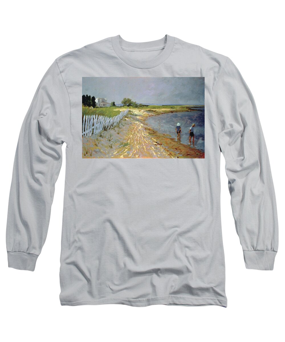 Summer Long Sleeve T-Shirt featuring the painting Marthas Vineyard by Sarah Butterfield