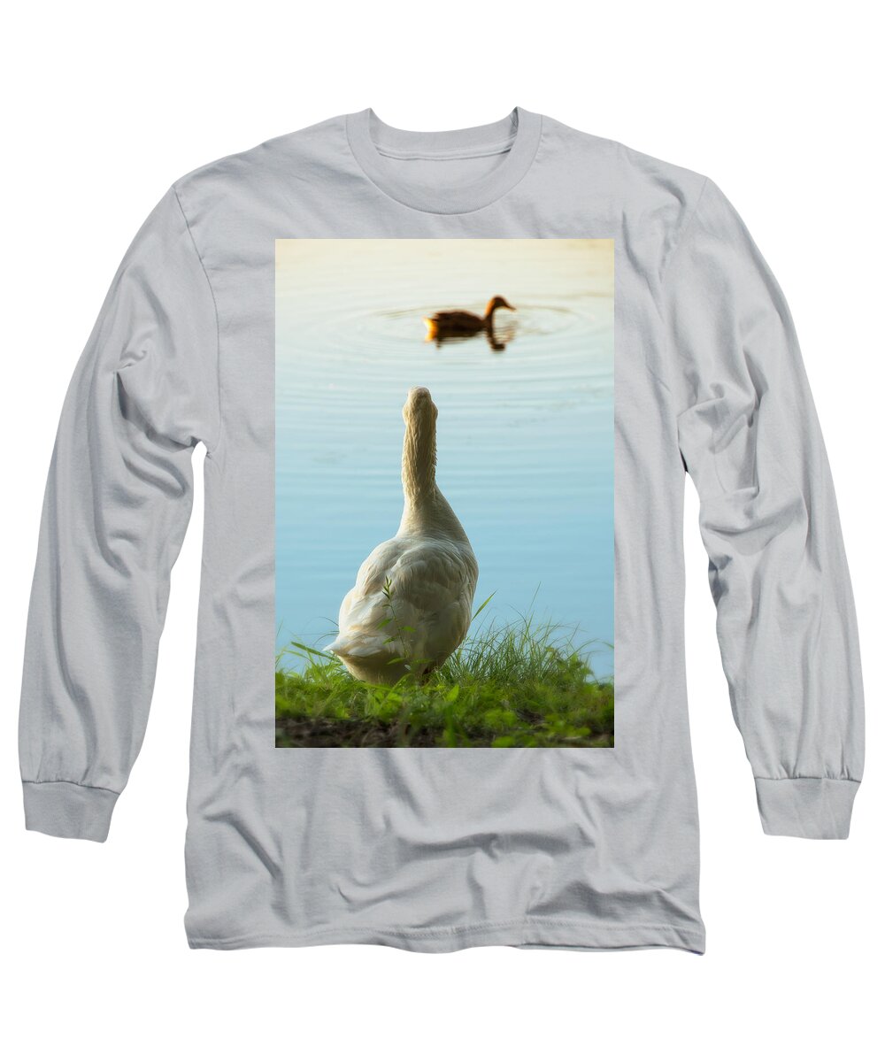 Duck Long Sleeve T-Shirt featuring the photograph Miss You Already by Joe Ownbey