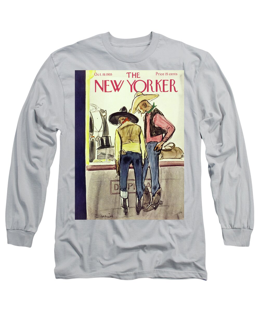 Madison Square Garden Long Sleeve T-Shirt featuring the painting New Yorker October 19 1935 by William Crawford Galbraith