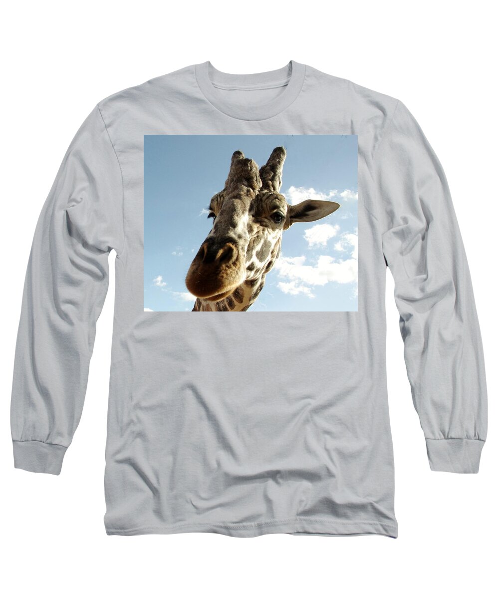 Out Of Africa Long Sleeve T-Shirt featuring the photograph Out of Africa Girraffe 2 by Phyllis Spoor