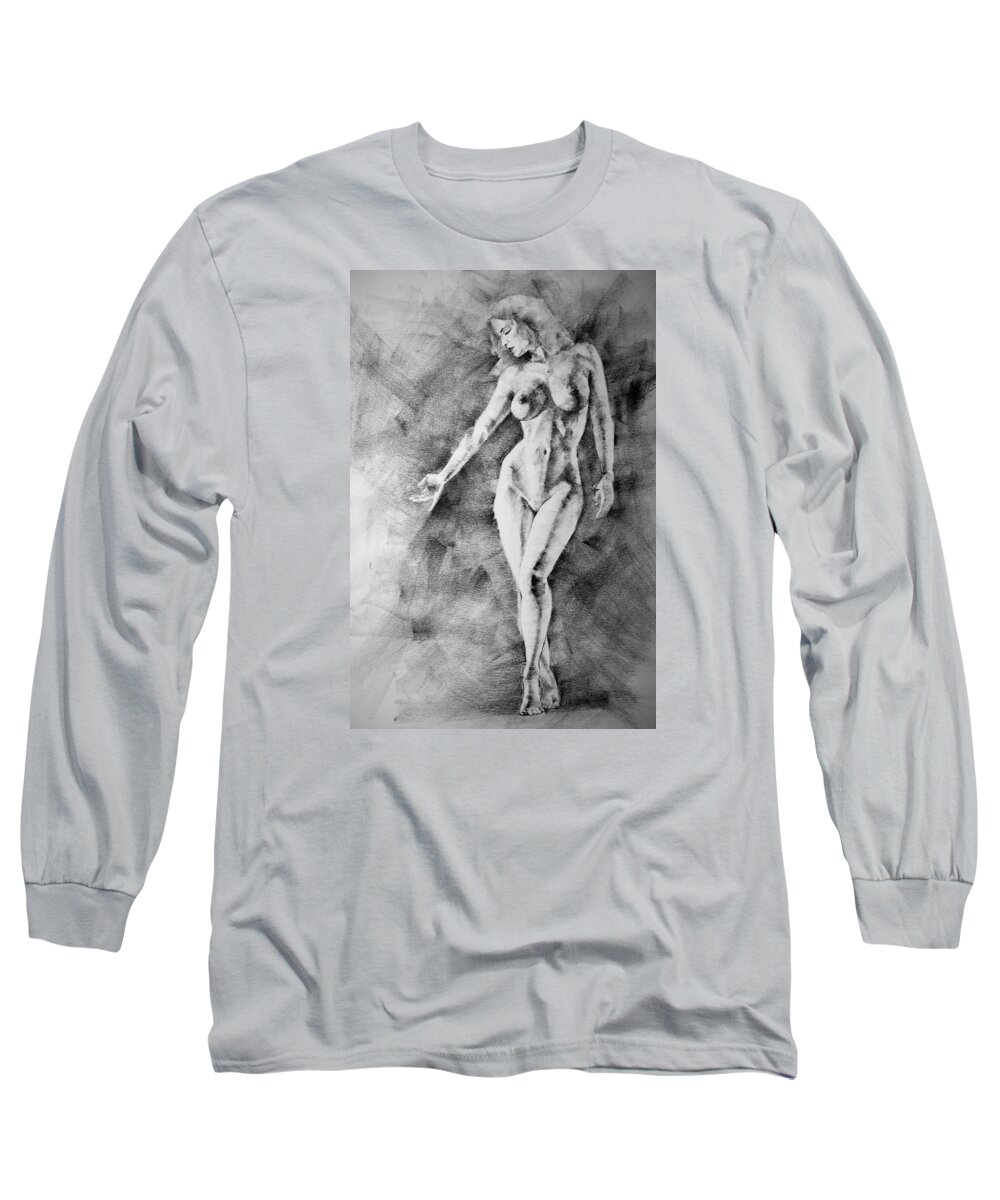 Erotic Long Sleeve T-Shirt featuring the drawing Page 13 by Dimitar Hristov
