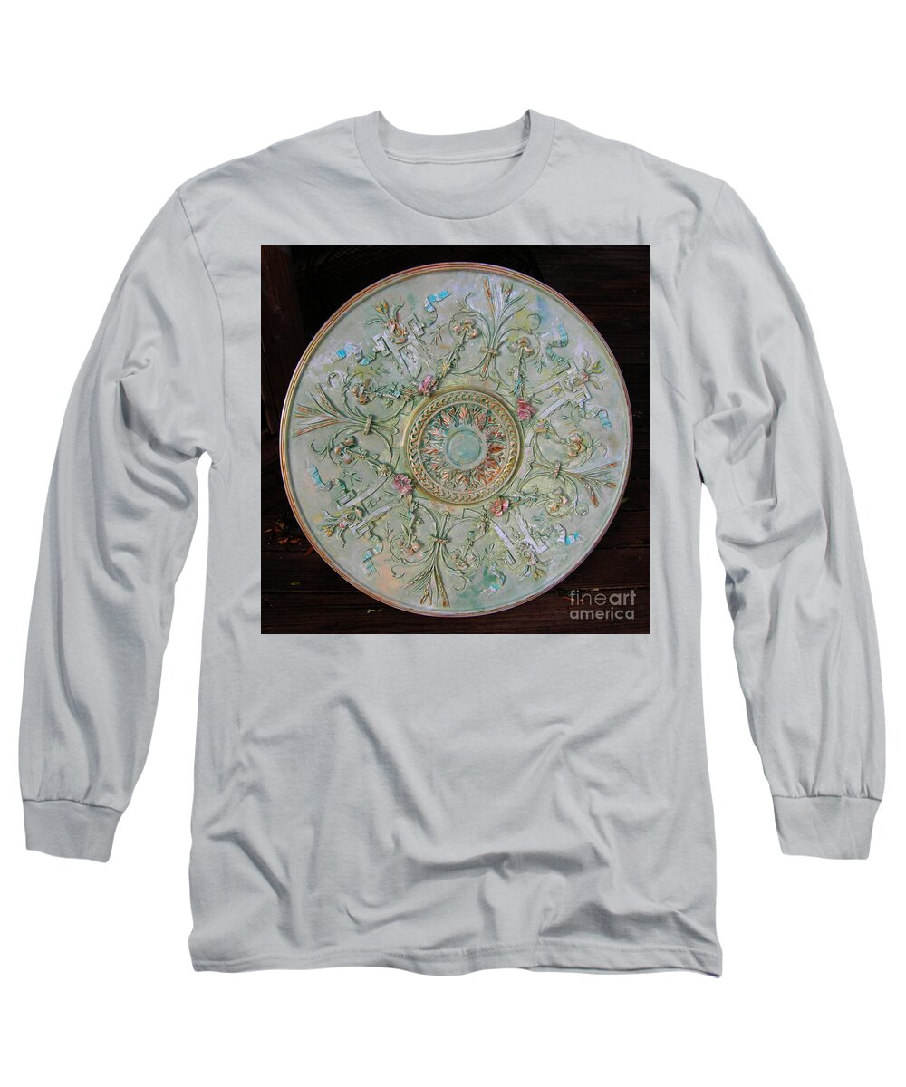 Medallion Long Sleeve T-Shirt featuring the painting Painted Entry Ceiling Medallion by Lizi Beard-Ward