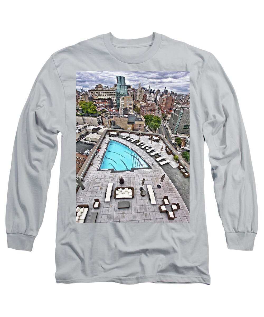  Long Sleeve T-Shirt featuring the photograph Pool with a View by Steve Sahm