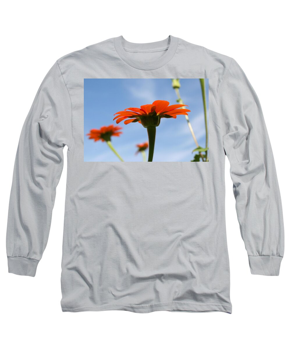 Red Flower Long Sleeve T-Shirt featuring the photograph Reach for the Sky by Neal Eslinger