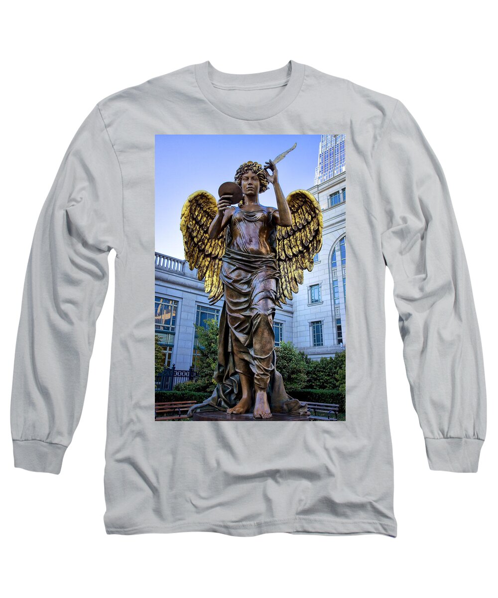 Schermerhorn Long Sleeve T-Shirt featuring the photograph Recording Angel by Diana Powell