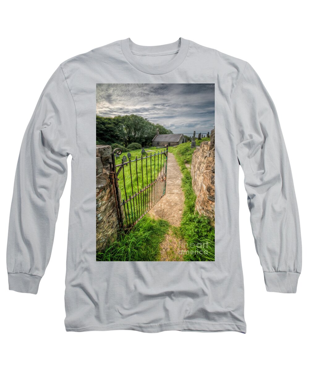 Cemetary Long Sleeve T-Shirt featuring the photograph Sacred Path by Adrian Evans