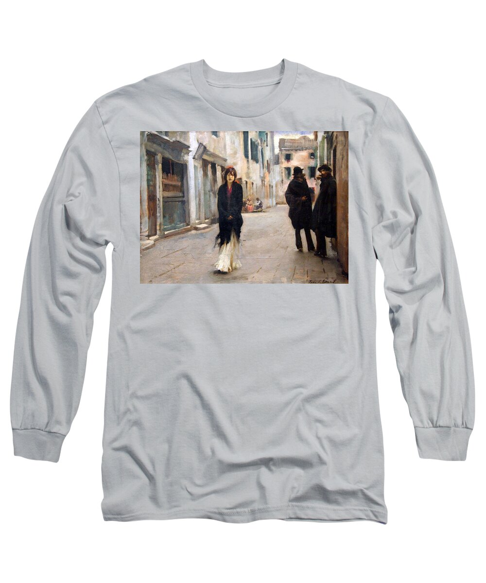 Street In Venice Long Sleeve T-Shirt featuring the photograph Sargent's Street In Venice by Cora Wandel