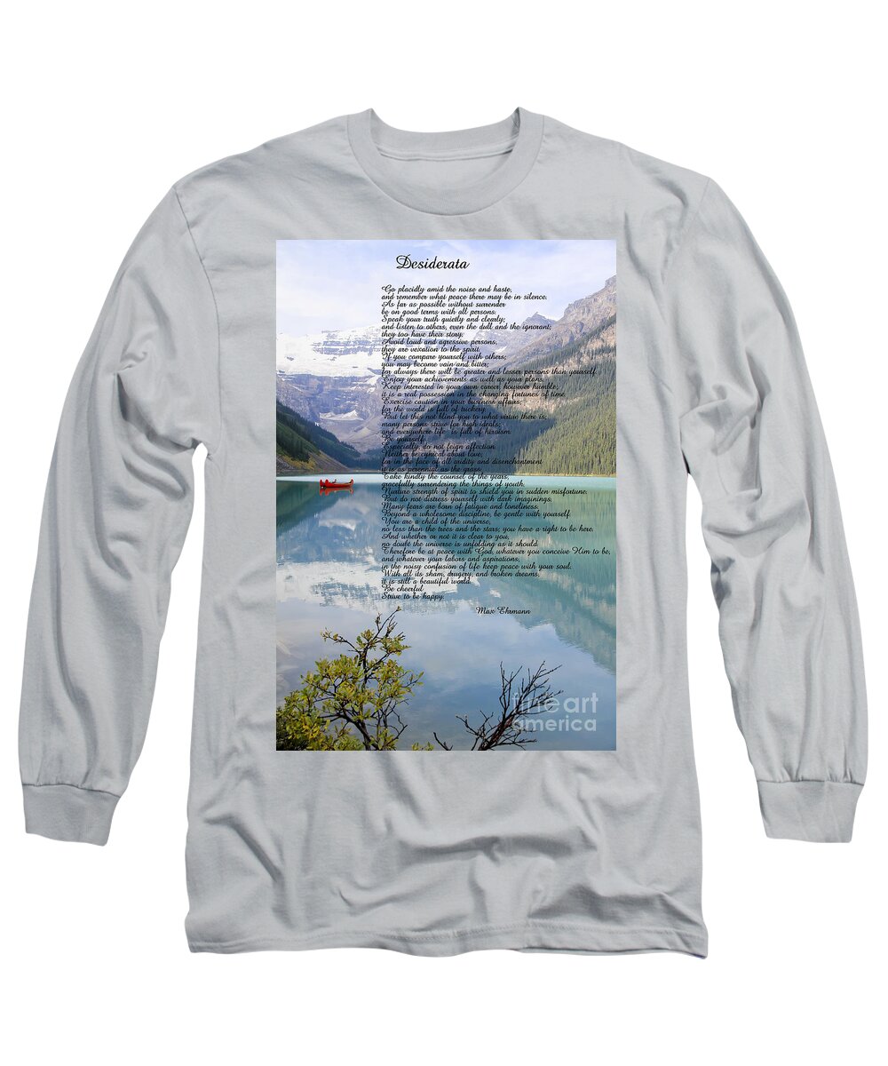 Desiderata Long Sleeve T-Shirt featuring the digital art Scenic Desiderata by Teresa Zieba