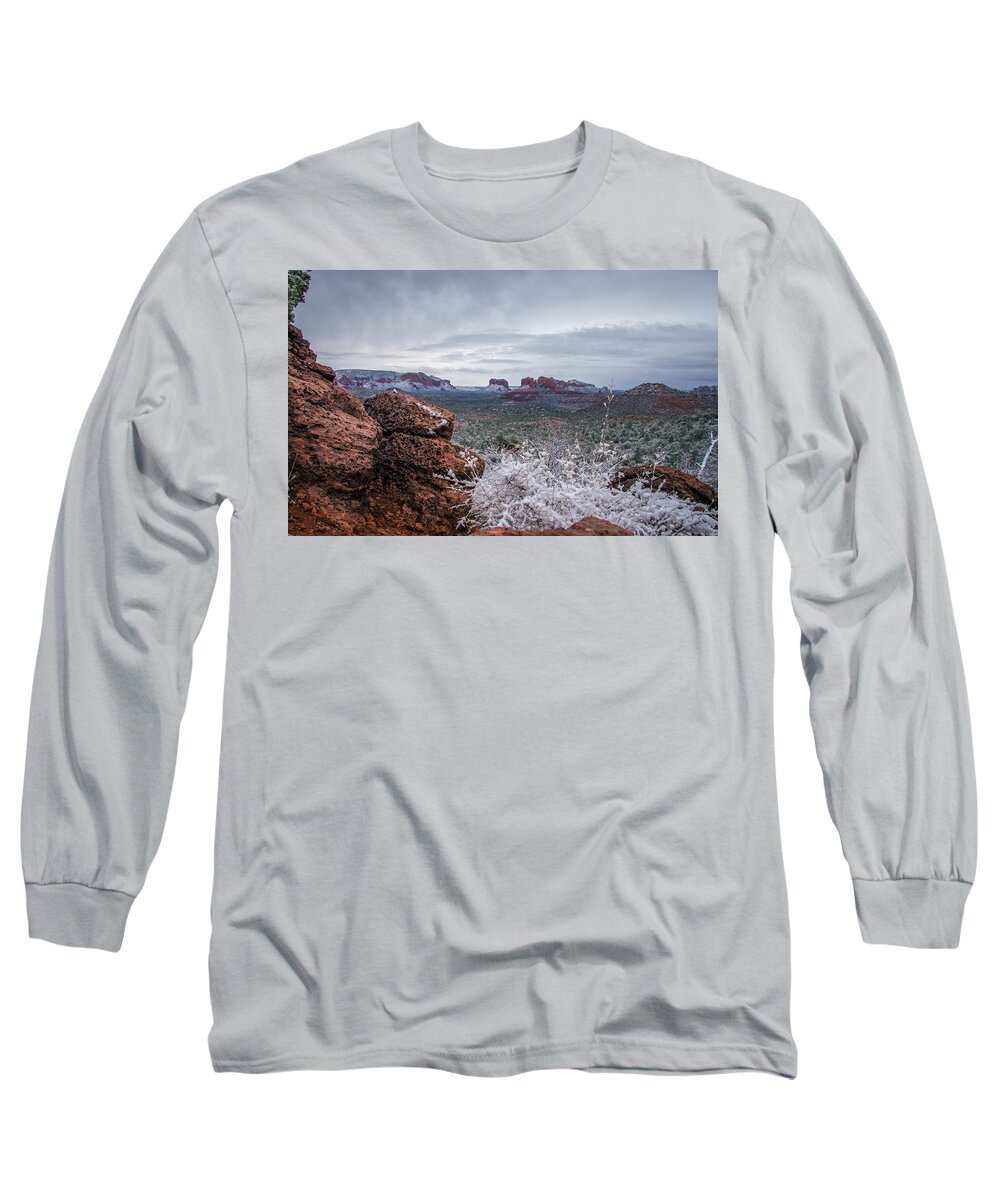 Sedona Long Sleeve T-Shirt featuring the photograph Sedona in Winter 08 by Will Wagner
