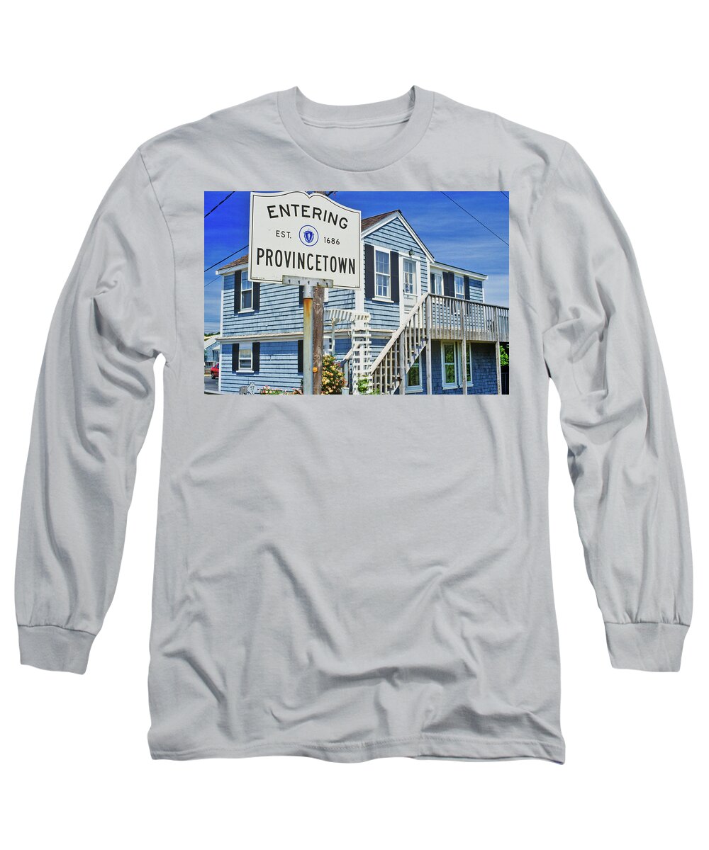 Photography Long Sleeve T-Shirt featuring the photograph Sign For Provincetown, Massachusetts by Panoramic Images