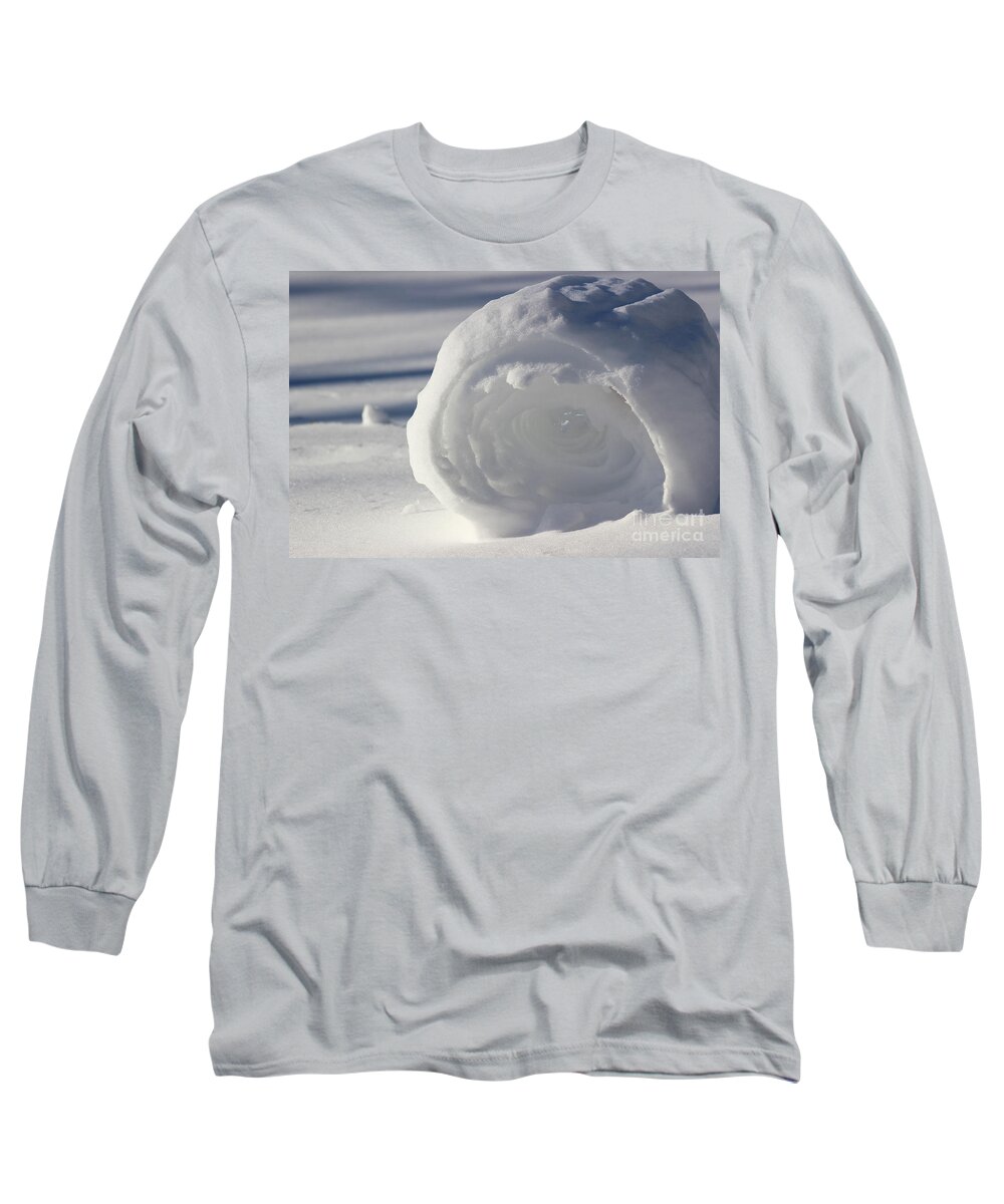 Winter Long Sleeve T-Shirt featuring the photograph Snow Roller in Late Afternoon by Karen Adams