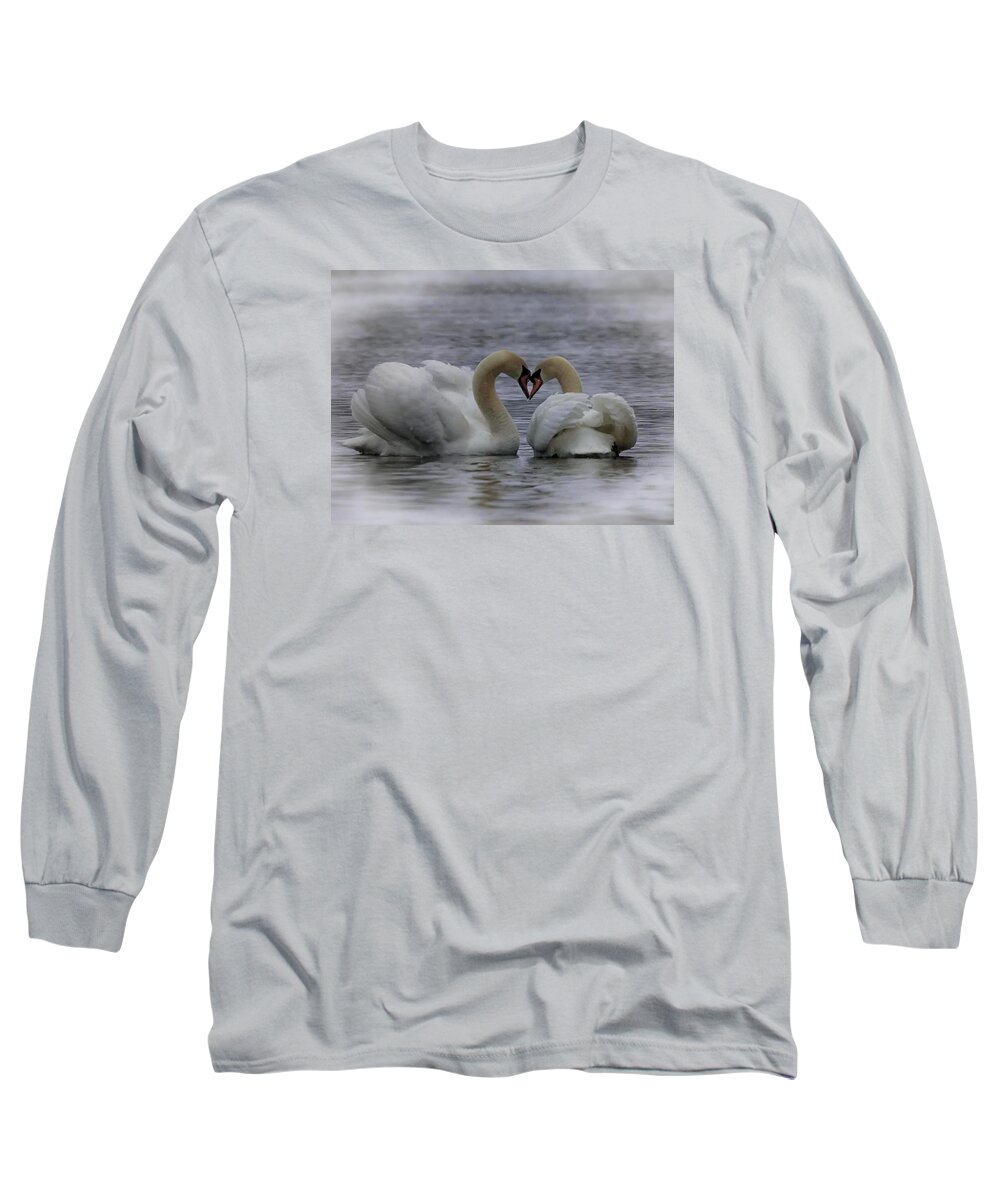 Swan Long Sleeve T-Shirt featuring the photograph Swan Love by Gary O'Boyle