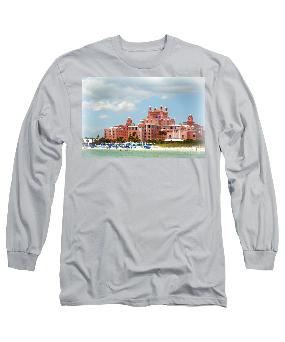 Pink Long Sleeve T-Shirt featuring the digital art The Pink Palace by Valerie Reeves