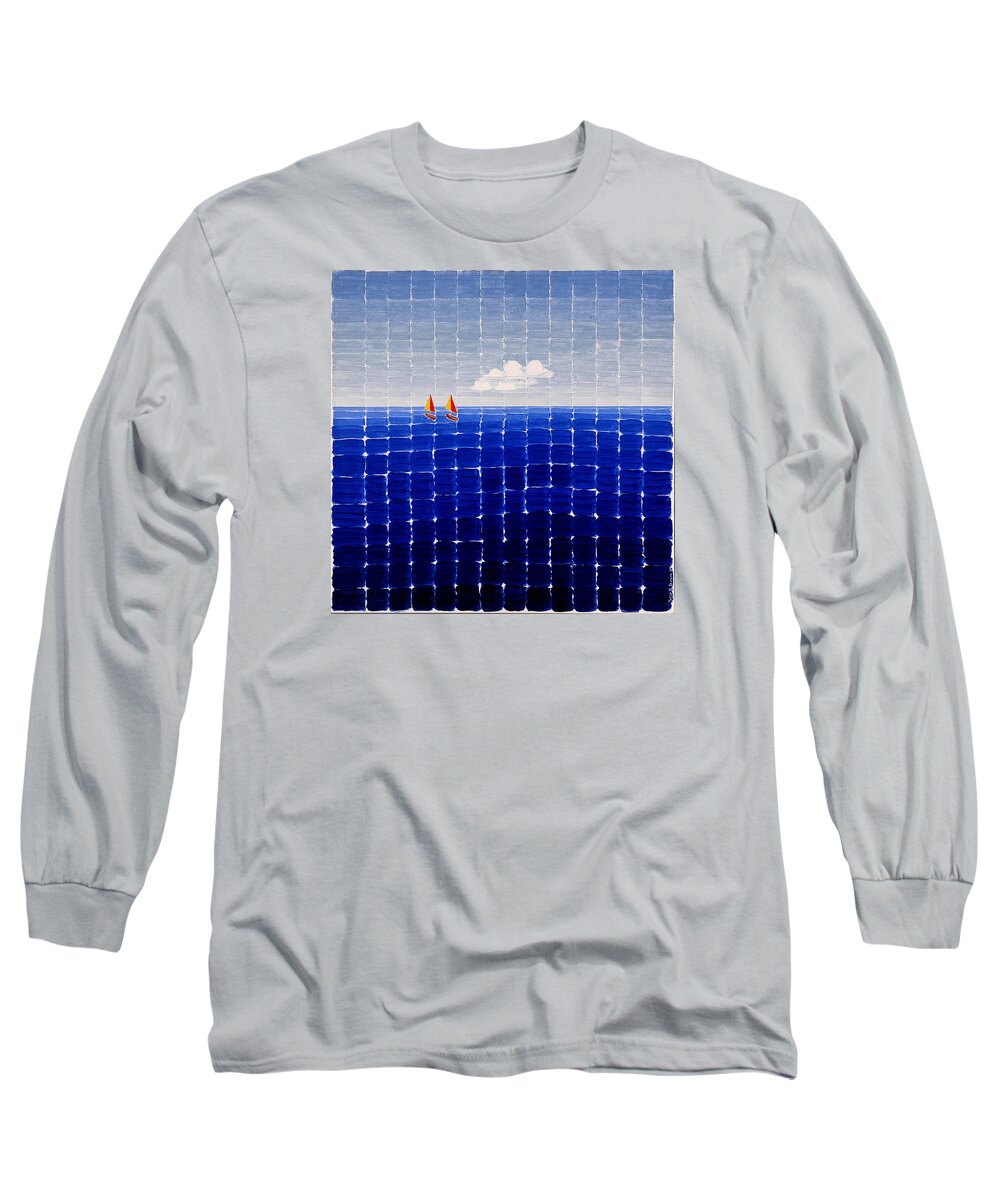 3d Long Sleeve T-Shirt featuring the painting Three Sail Boats #2 by Jesse Jackson Brown