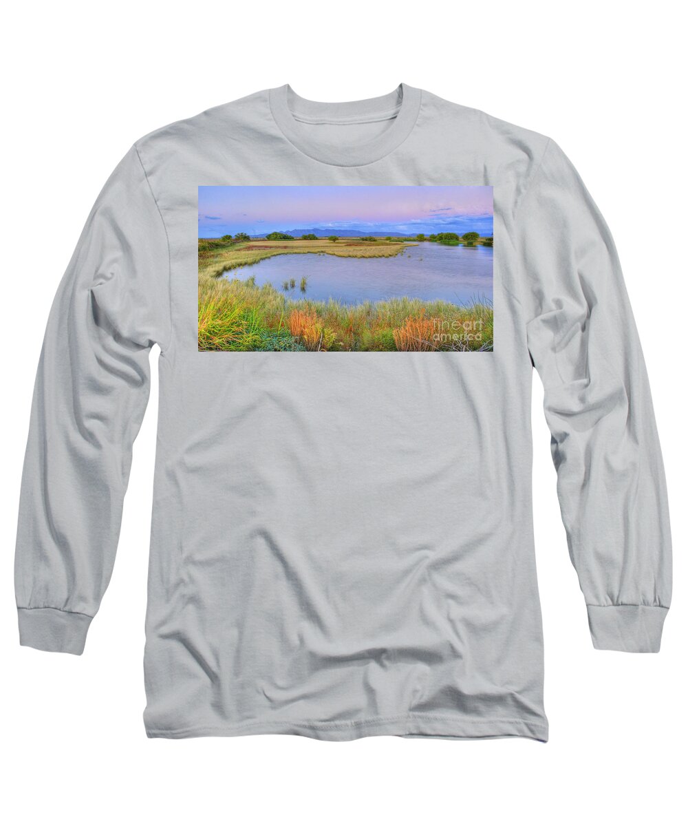Whitewater Draw Long Sleeve T-Shirt featuring the photograph Twilight at Whitewater Draw by Charlene Mitchell