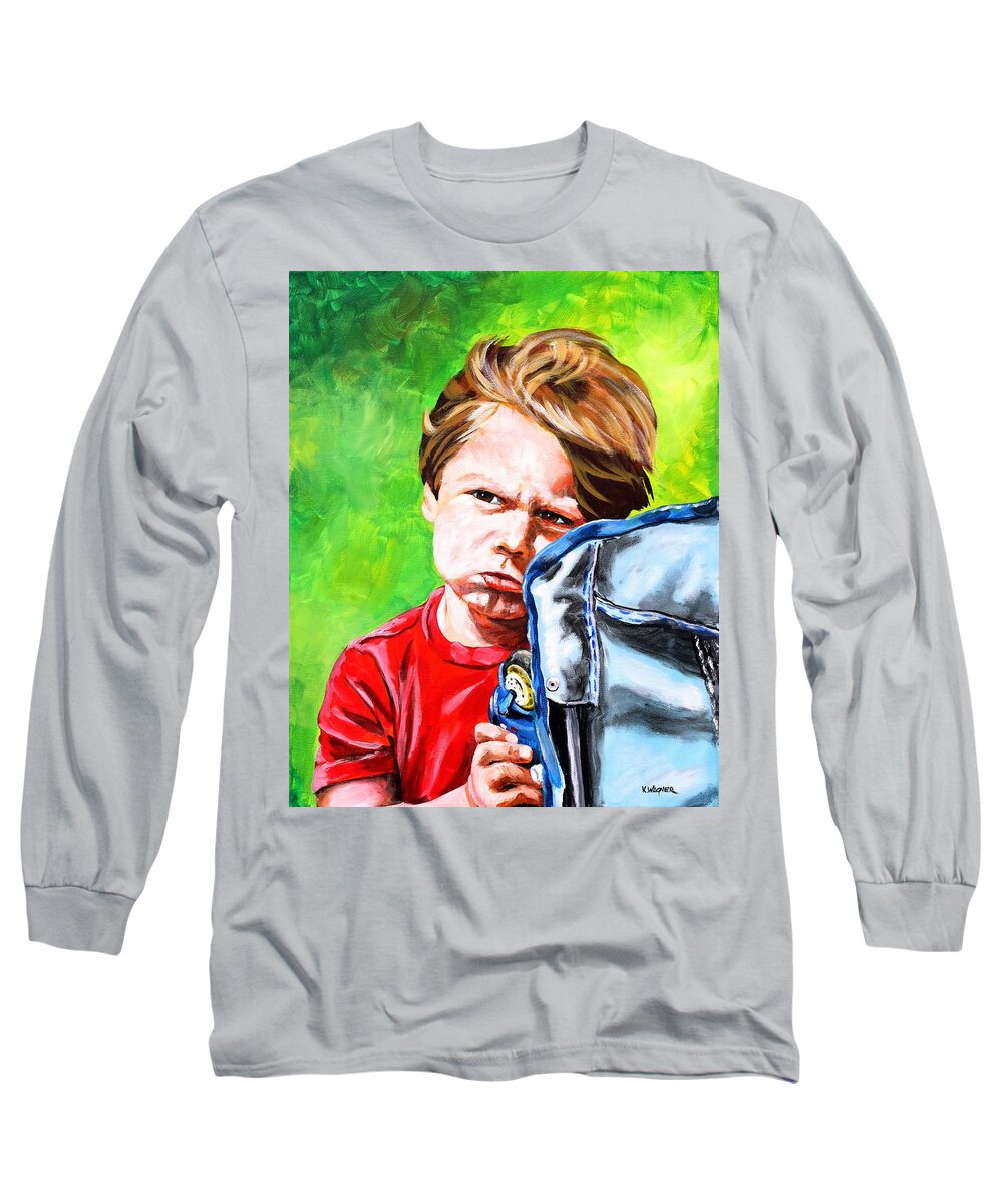 Portrait Long Sleeve T-Shirt featuring the painting We Are Not Amused by Karl Wagner