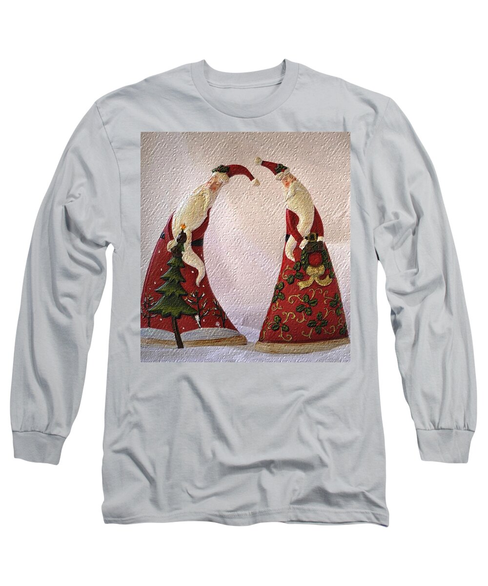 Christmas Long Sleeve T-Shirt featuring the photograph Whimsical Santas by Nadalyn Larsen