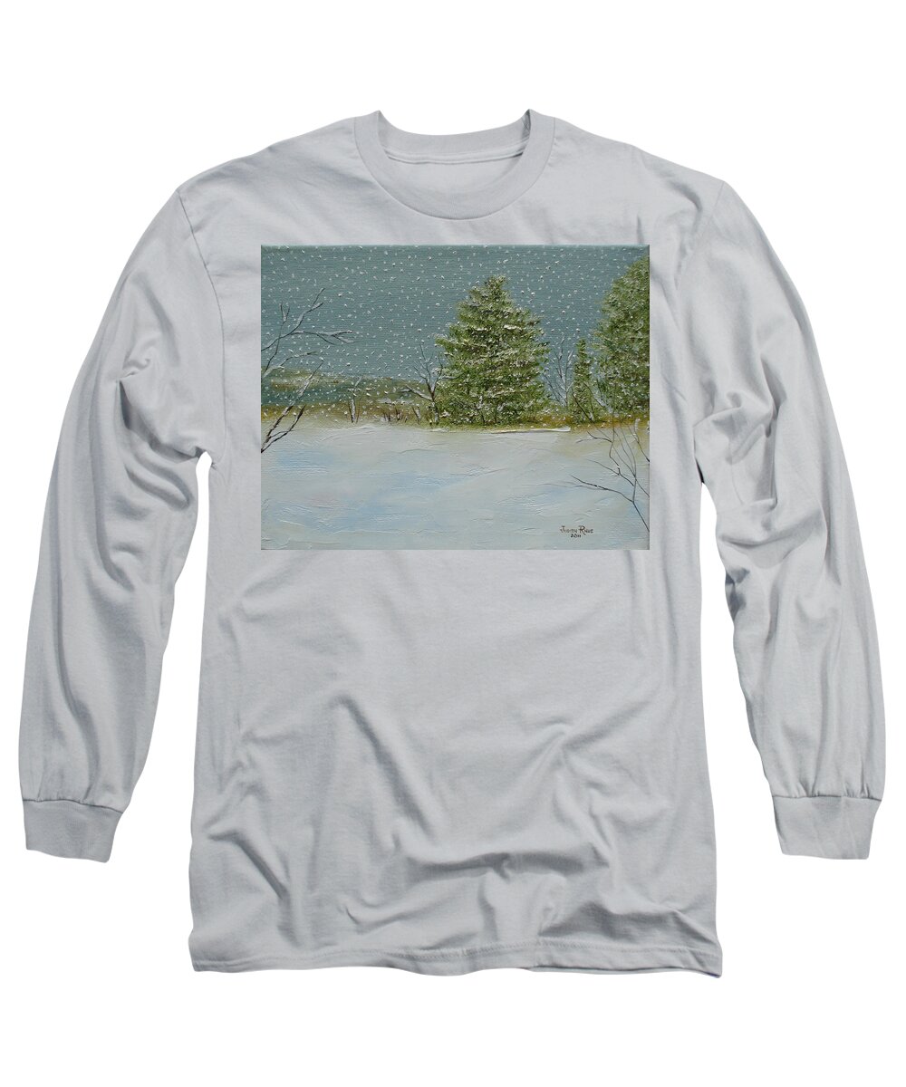 Winter Long Sleeve T-Shirt featuring the painting Winter Blanket by Judith Rhue