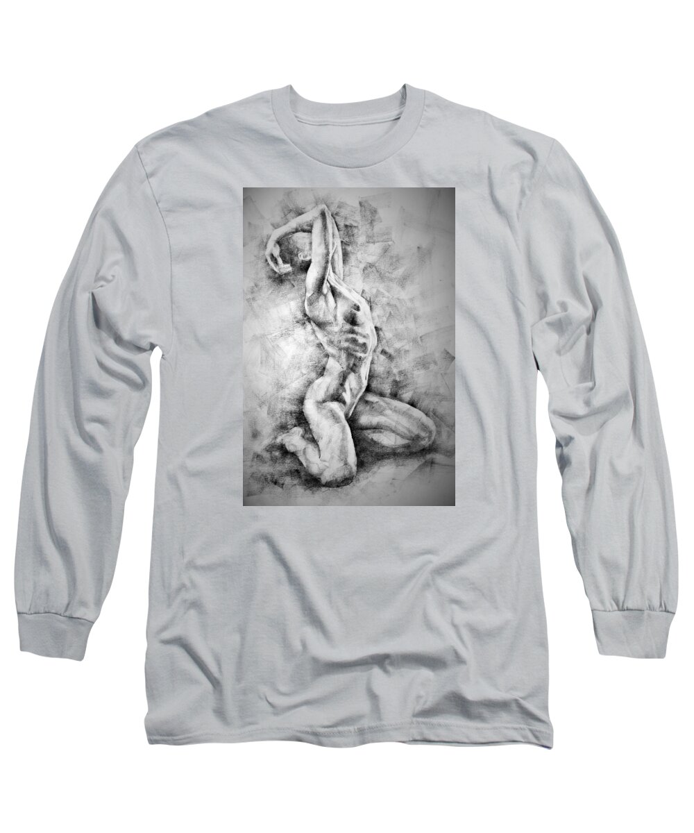 Erotic Long Sleeve T-Shirt featuring the drawing Erotic SketchBook Page 3 by Dimitar Hristov