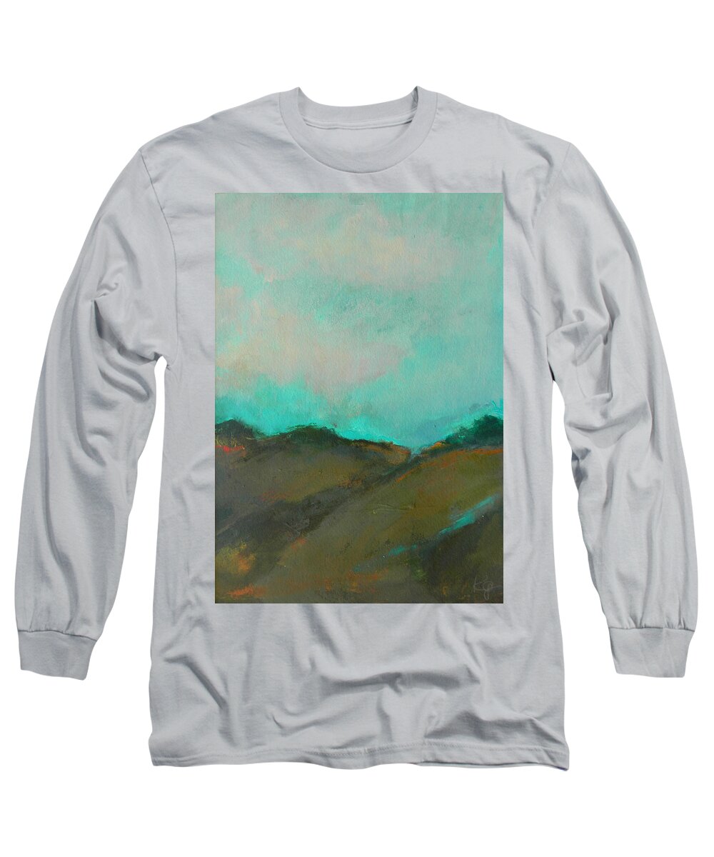 Landscape Long Sleeve T-Shirt featuring the photograph Abstract Landscape - Turquoise Sky by Kathleen Grace