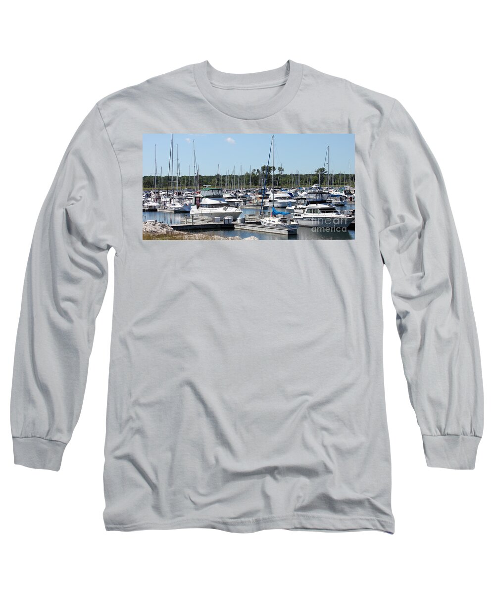 Boats Long Sleeve T-Shirt featuring the photograph Boats at Winthrop Harbor by Debbie Hart