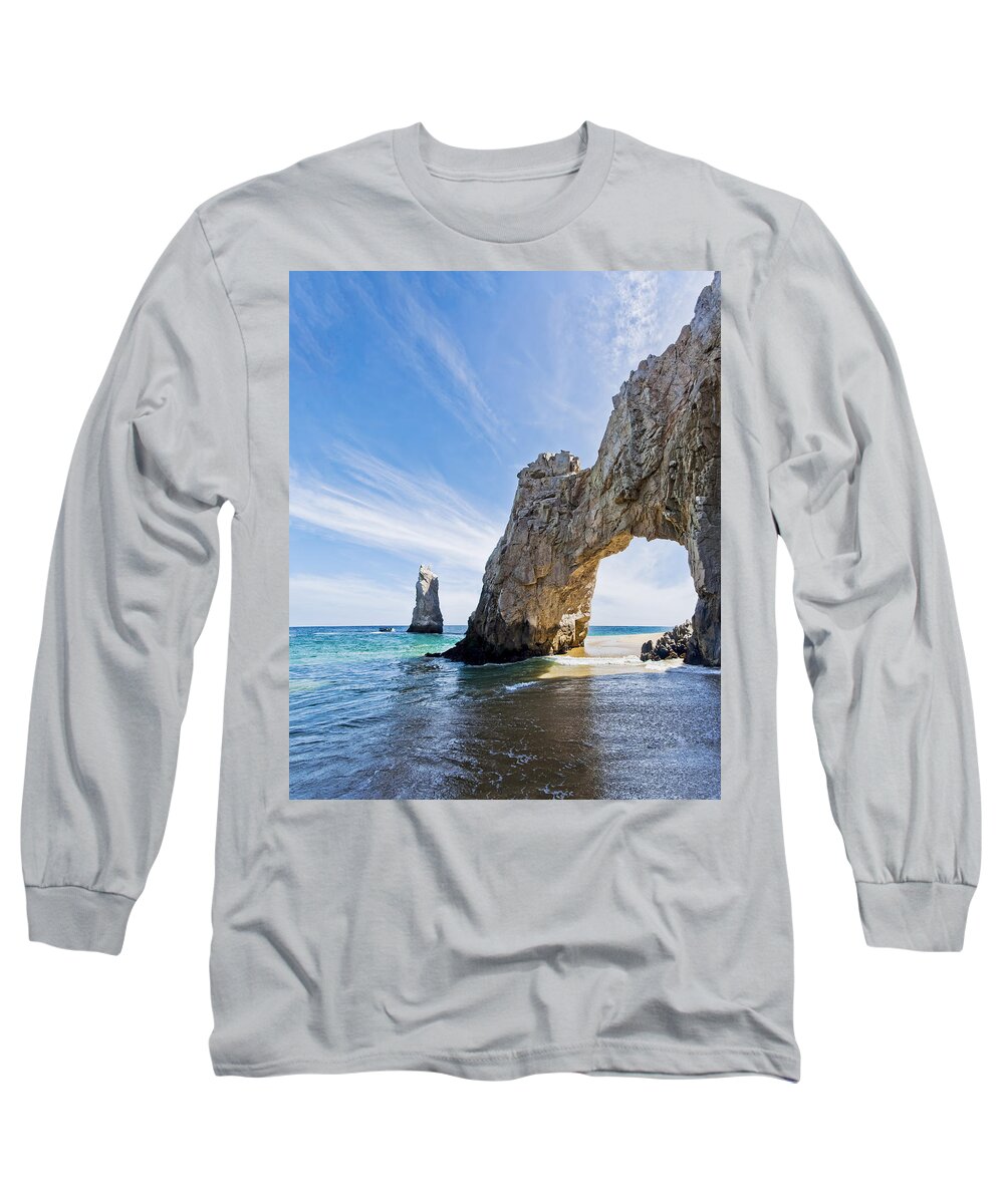Amazing Long Sleeve T-Shirt featuring the photograph Cabo San Lucas Arch by Mike Raabe