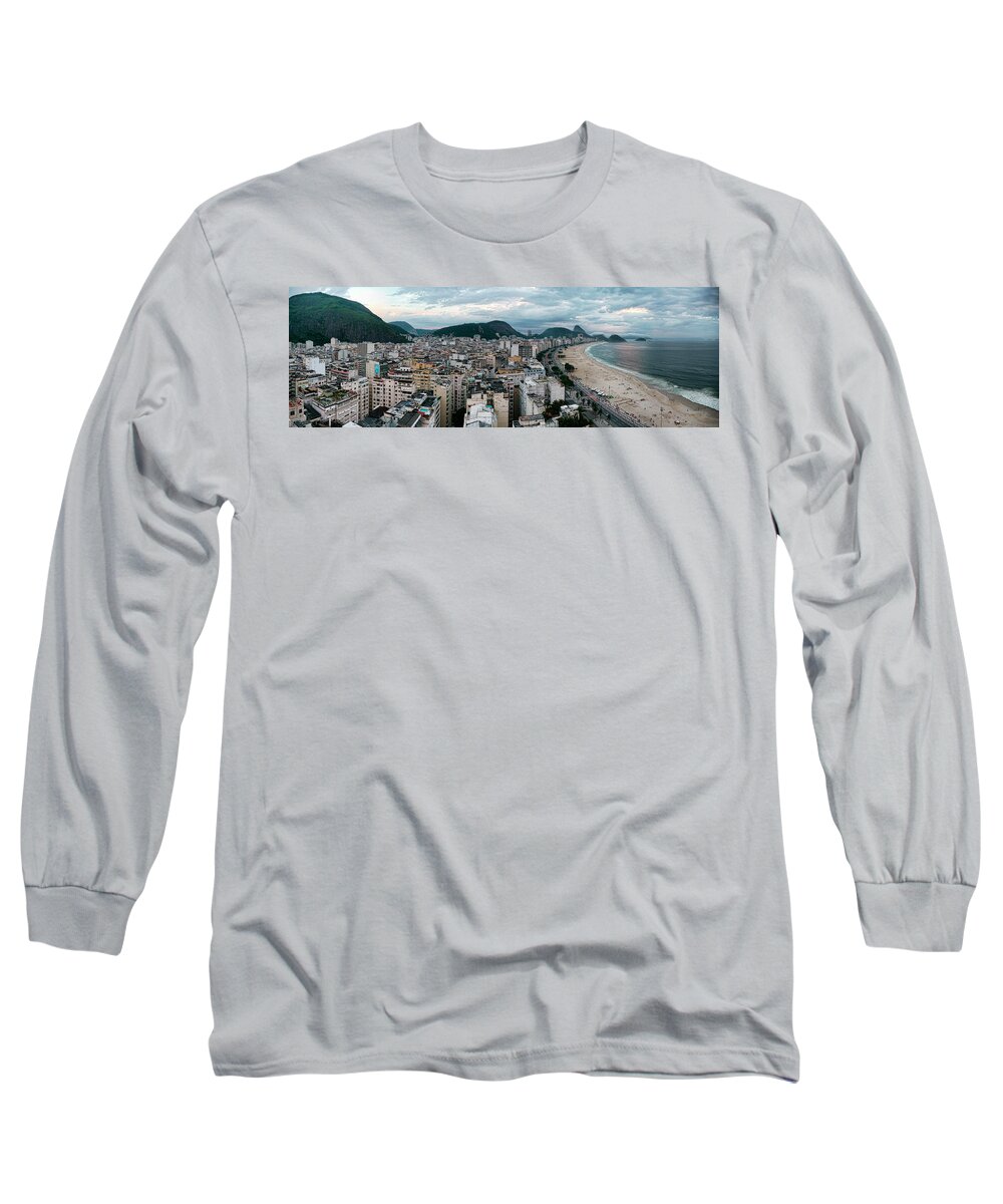 Panoramic Long Sleeve T-Shirt featuring the photograph Copacabana Sunset by S Paul Sahm