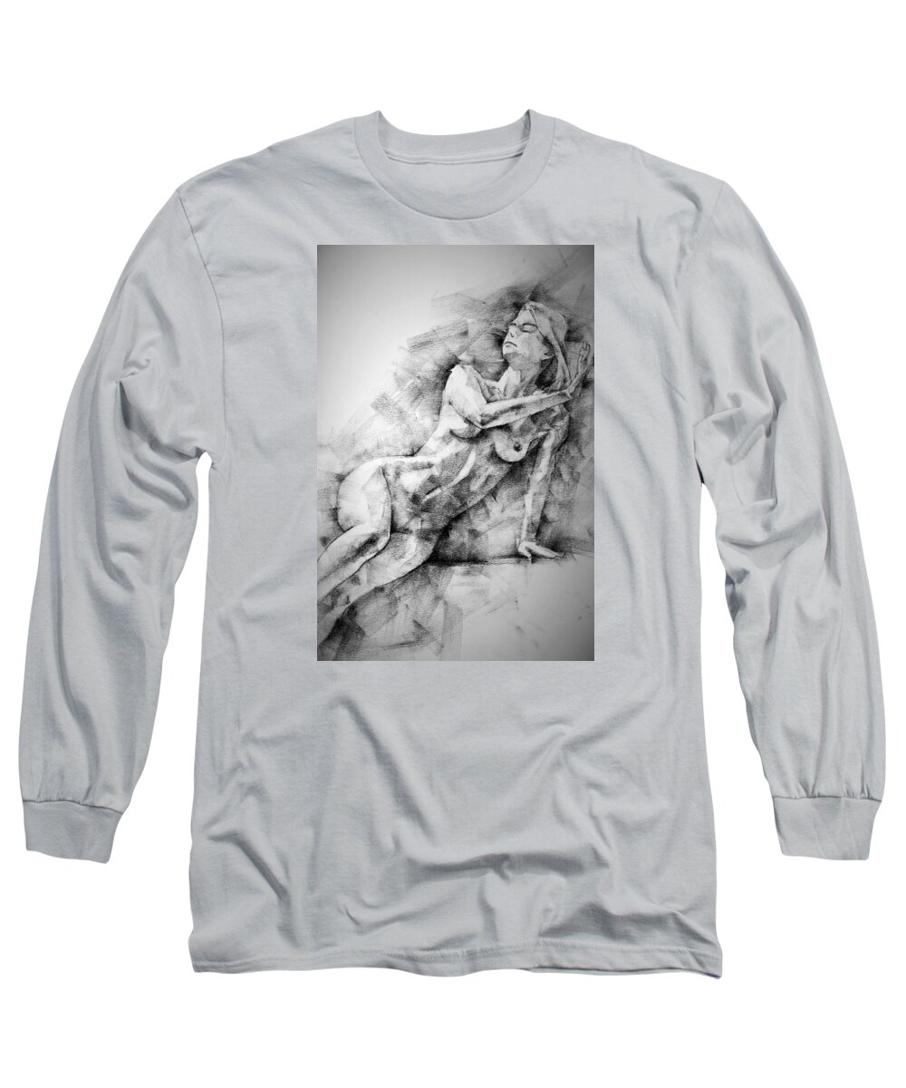 Erotic Long Sleeve T-Shirt featuring the drawing Erotic SketchBook Page 2 by Dimitar Hristov