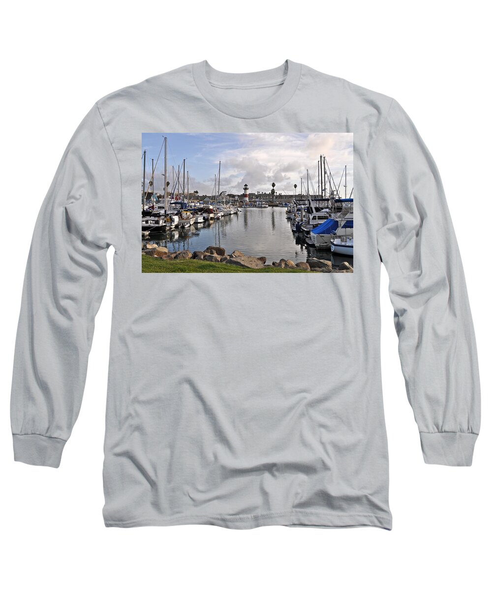 Light House Long Sleeve T-Shirt featuring the photograph Oceaside Harbor by Bridgette Gomes