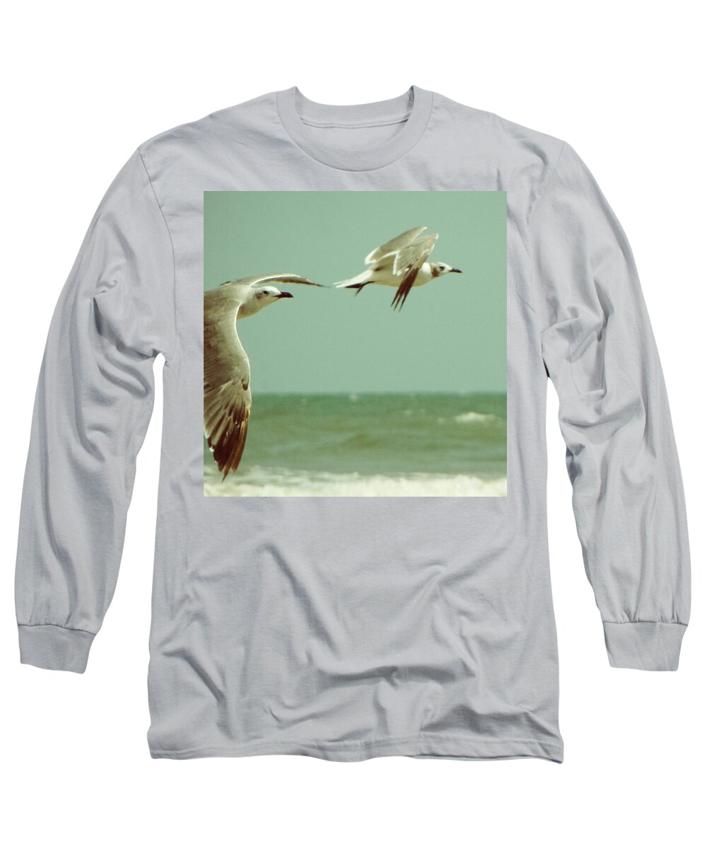 Seagull Long Sleeve T-Shirt featuring the photograph On the Wings of a Seagull by Jessica Brawley