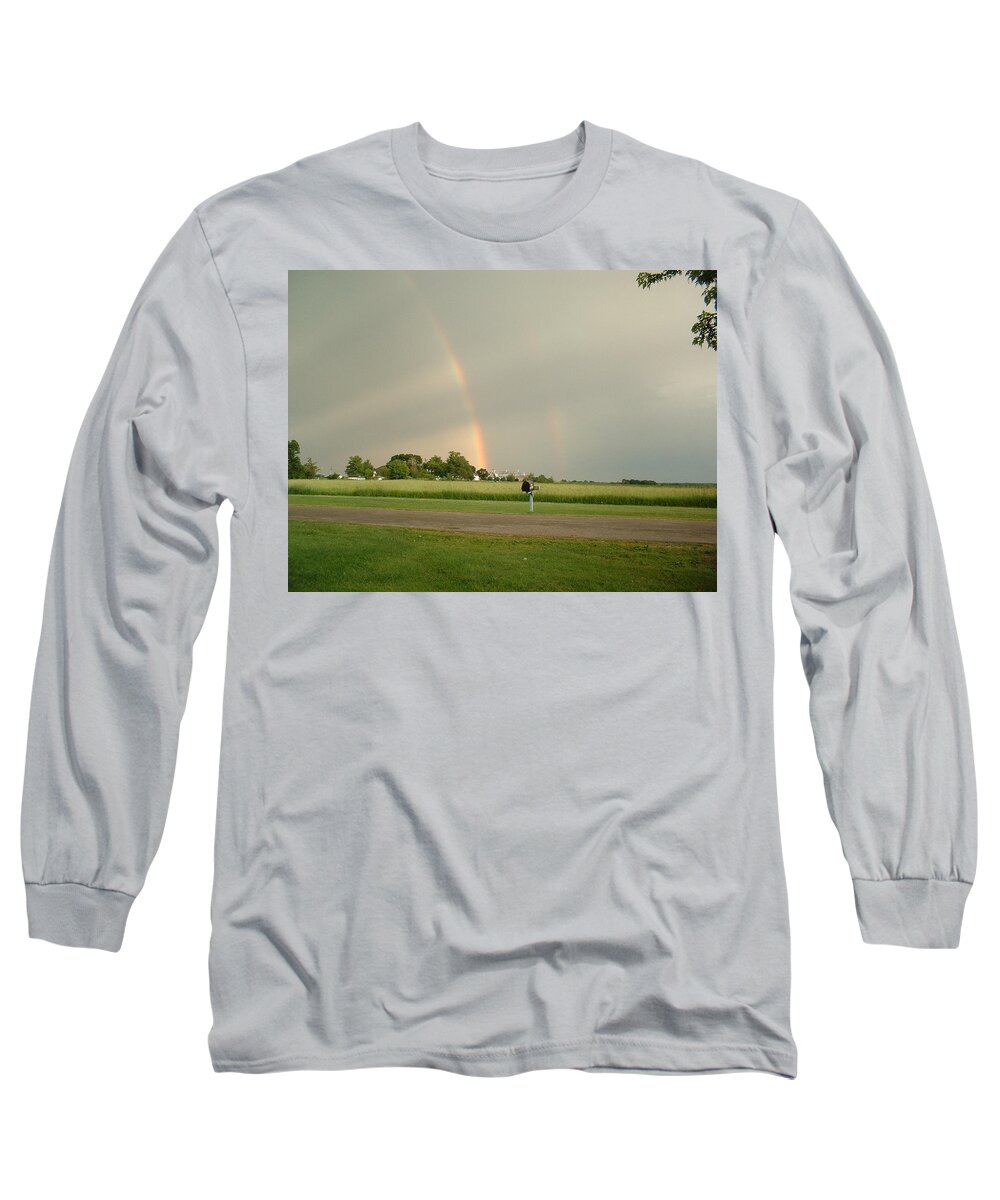 Rainbow Long Sleeve T-Shirt featuring the photograph Ray Bow by Bonfire Photography