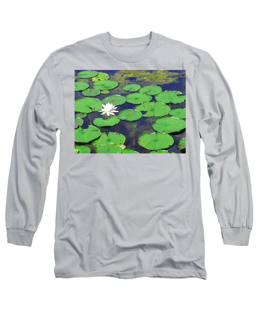 Water Lily Long Sleeve T-Shirt featuring the photograph Water Lily by Clara Sue Beym