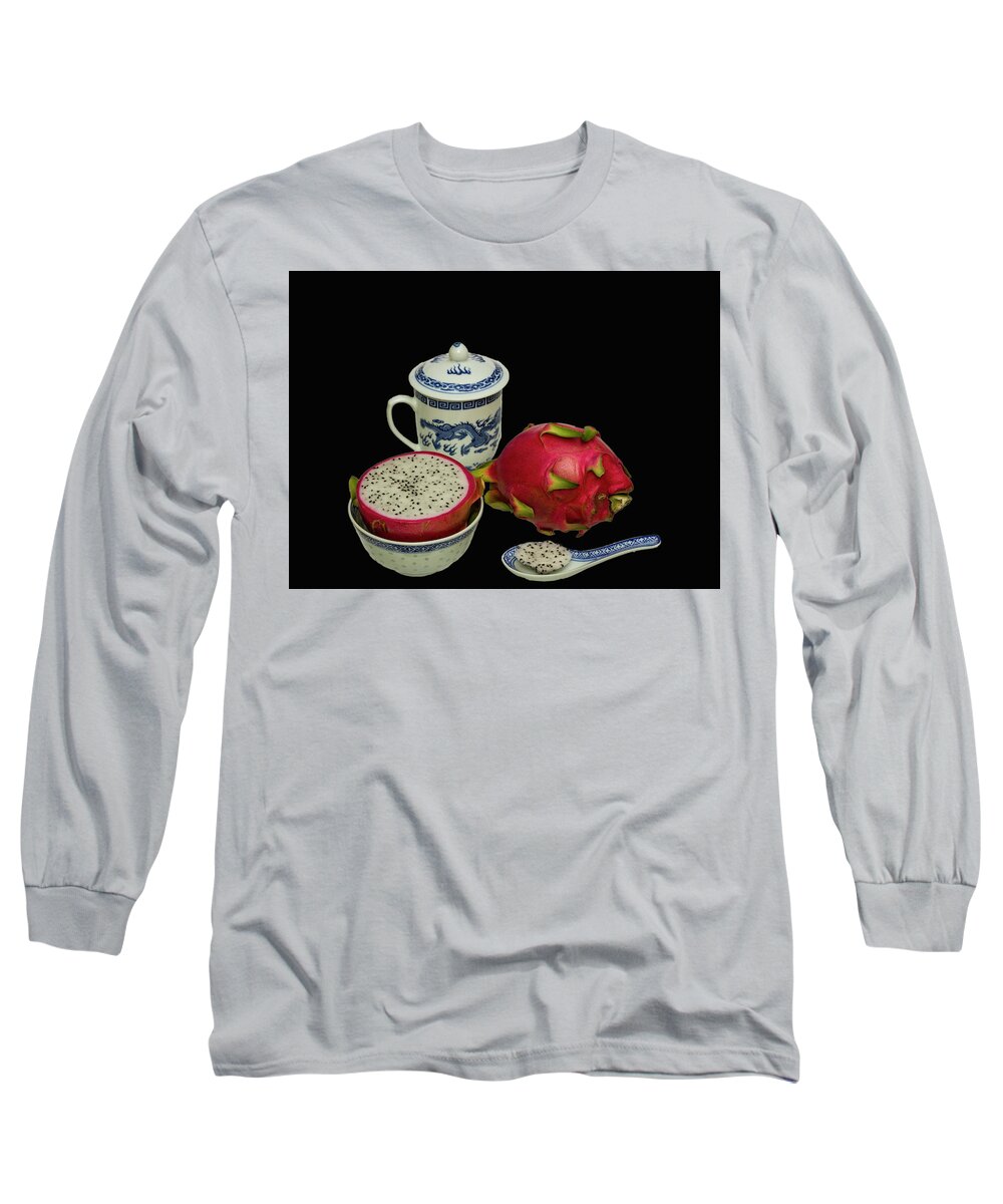Dragon Fruit Long Sleeve T-Shirt featuring the photograph Pink Dragon Fruit #1 by David French