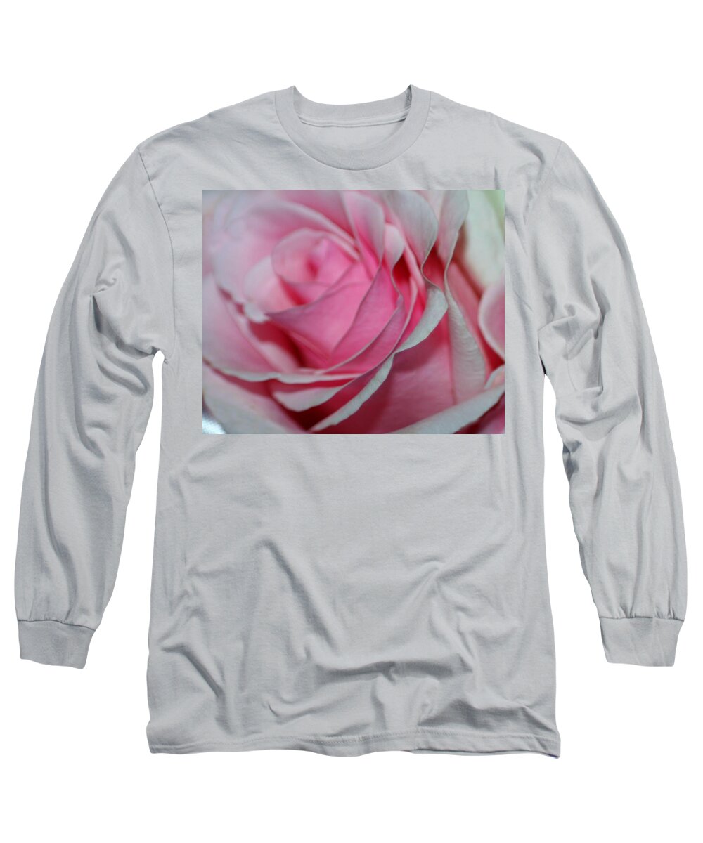 Macro Long Sleeve T-Shirt featuring the photograph Pink Petals #2 by Barbara S Nickerson