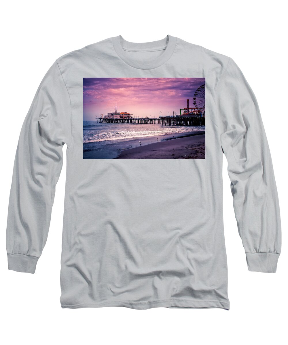 Landscape Long Sleeve T-Shirt featuring the photograph Santa Monica Pier Collection- 2/36 by Gene Parks