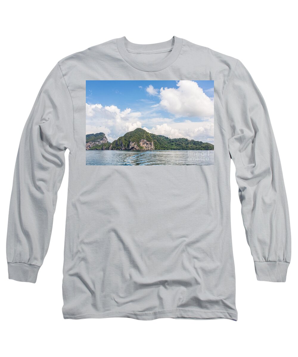 Koh Kradan Long Sleeve T-Shirt featuring the photograph The stunning Koh Mook in the Trang island #1 by Didier Marti