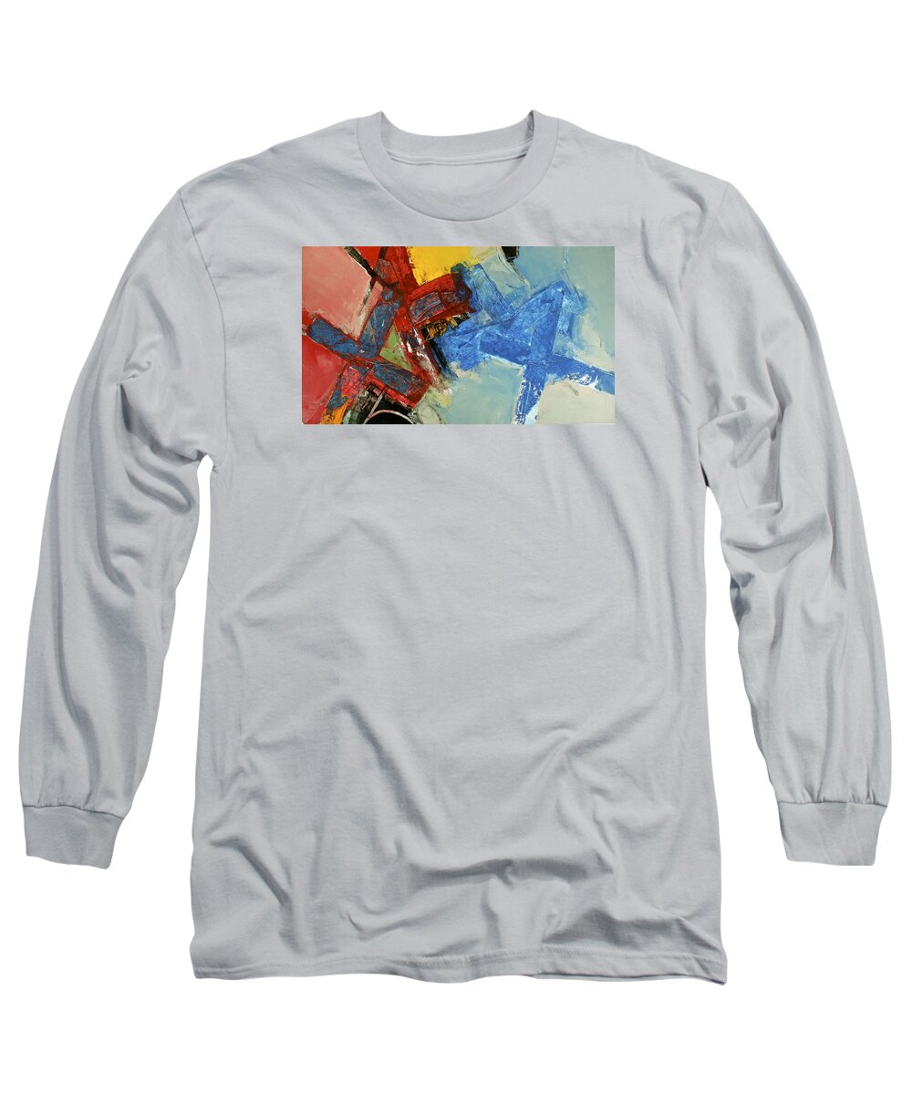 Abstract Paintings Long Sleeve T-Shirt featuring the painting 10 20 30 by Cliff Spohn