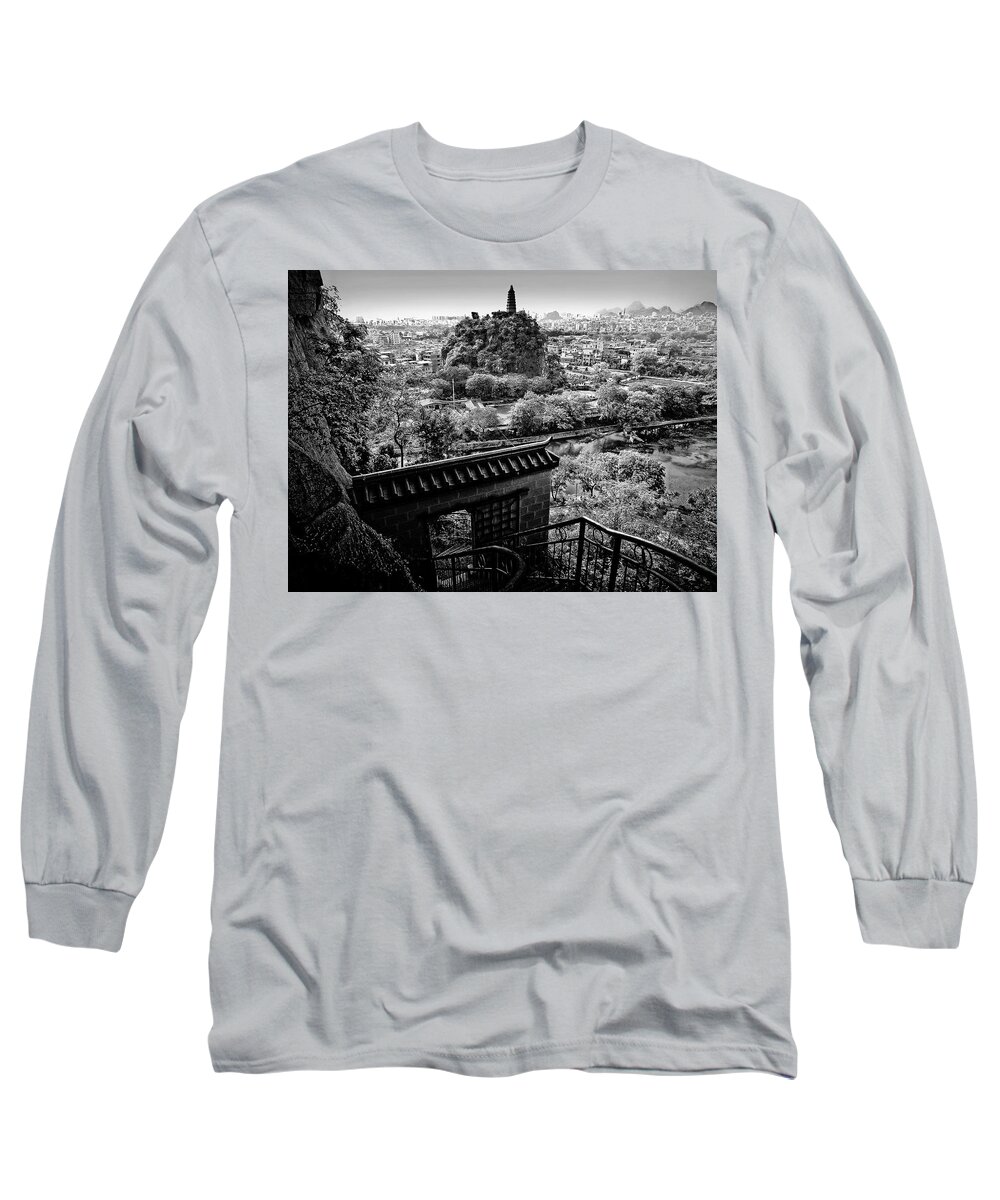 China Long Sleeve T-Shirt featuring the photograph China Guilin landscape scenery photography #23 by Artto Pan