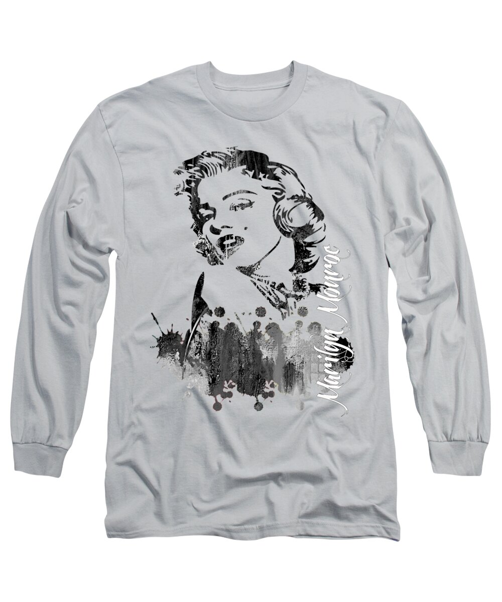 Marilyn Monroe Long Sleeve T-Shirt featuring the mixed media Marilyn Monroe Collection #32 by Marvin Blaine