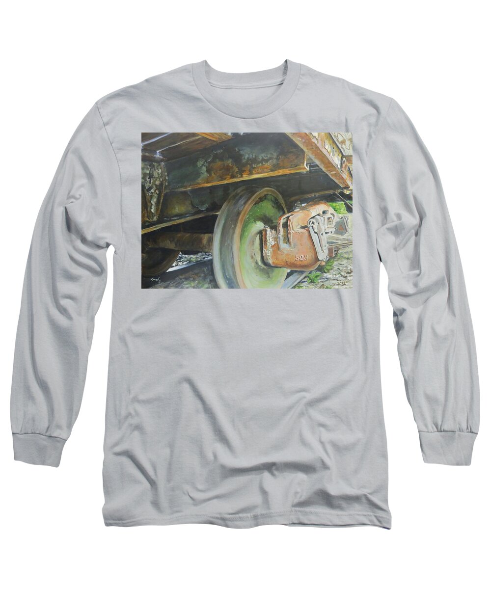 Train Long Sleeve T-Shirt featuring the painting 523 by William Brody