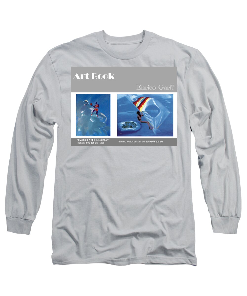 Basketball Long Sleeve T-Shirt featuring the painting Art Book #9 by Enrico Garff