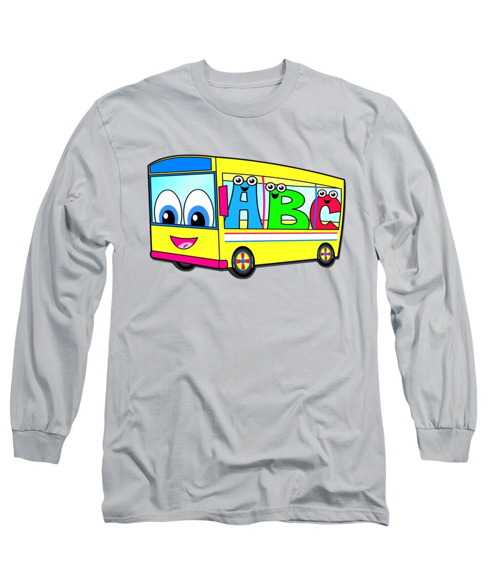 Alphabet Long Sleeve T-Shirt featuring the painting A B C Bus T-shirt by Herb Strobino