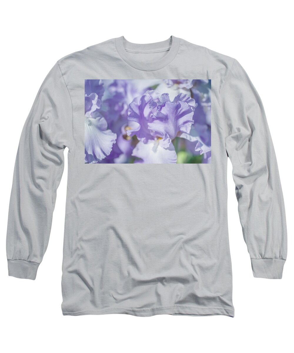 Jenny Rainbow Fine Art Photography Long Sleeve T-Shirt featuring the photograph Absolute Treasure CloseUp. The Beauty of Irises by Jenny Rainbow