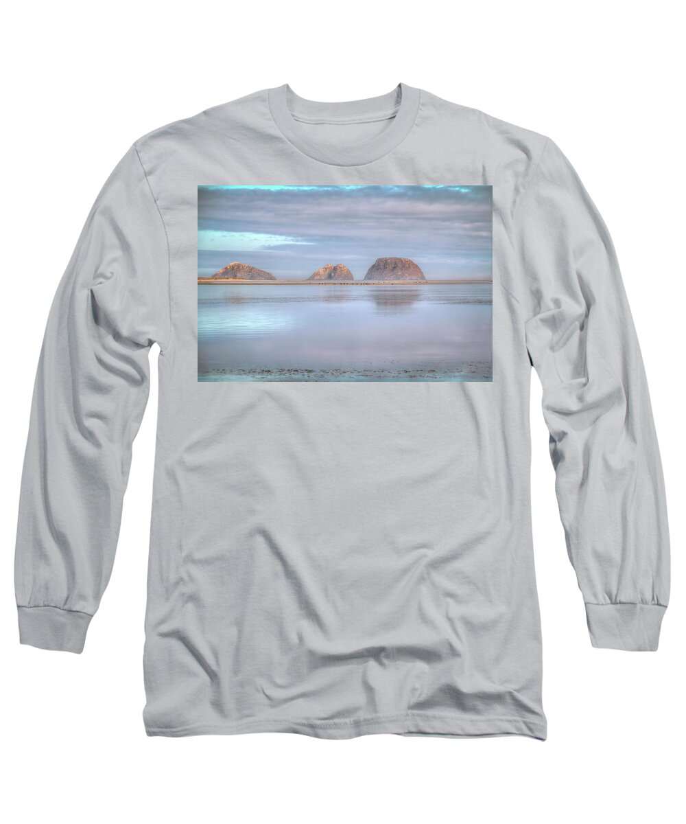 Three Arch Rocks Long Sleeve T-Shirt featuring the photograph Across the Bay by Kristina Rinell
