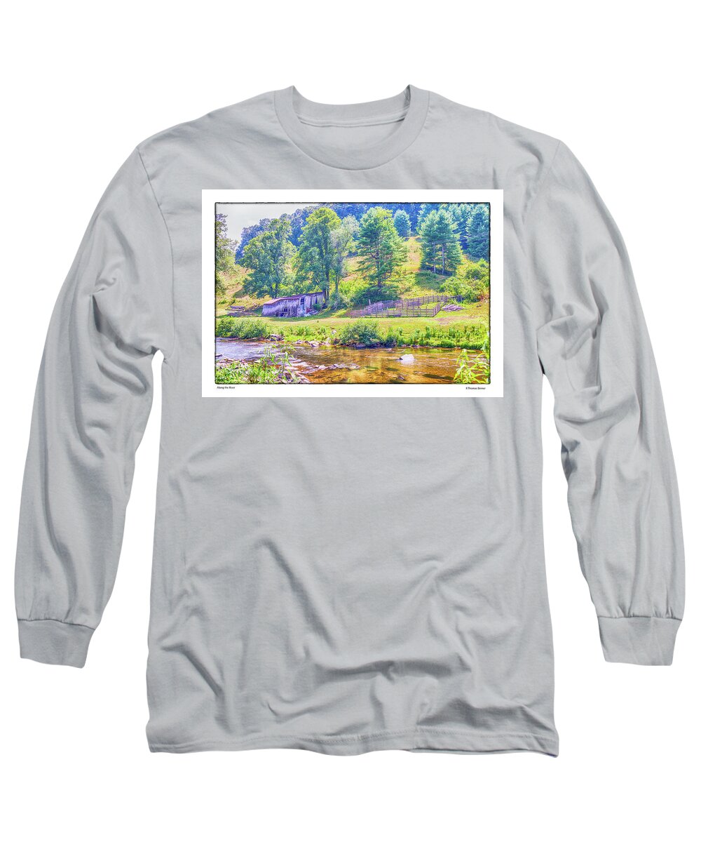 North Carolina Long Sleeve T-Shirt featuring the photograph Along the River by R Thomas Berner
