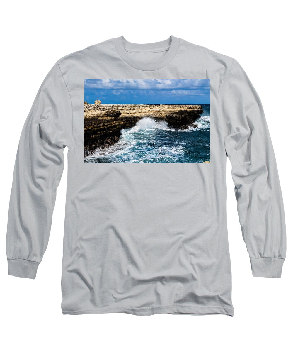 Antigua Long Sleeve T-Shirt featuring the photograph Antigua Shoreline by Karl Anderson