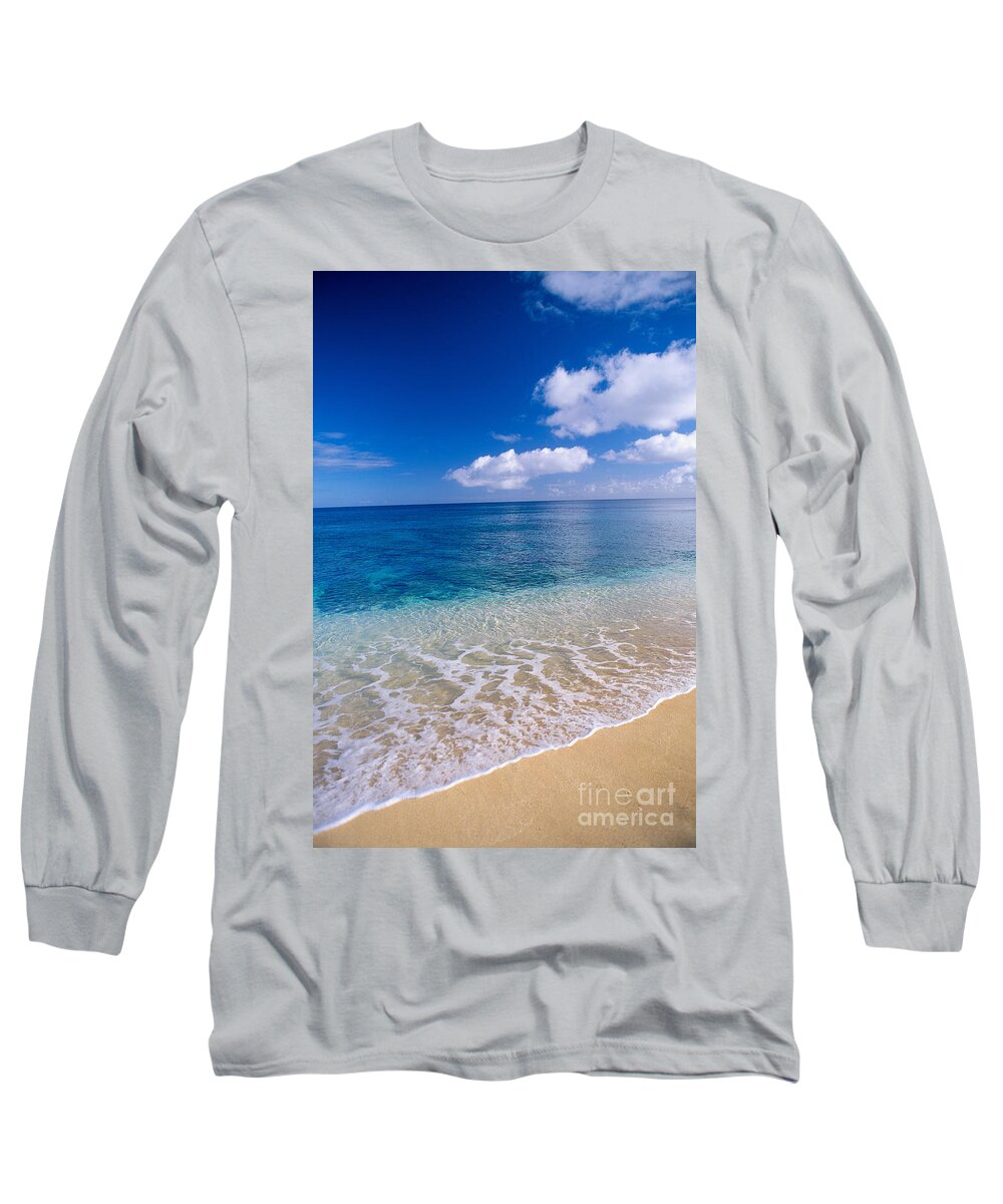 Aqua Long Sleeve T-Shirt featuring the photograph Azure Ocean by Peter French - Printscapes